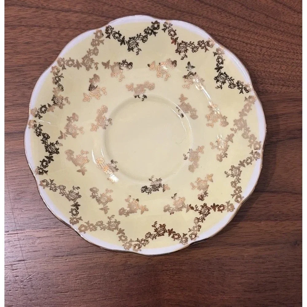 Royal Albert Sovereign Series Tea Cup and Saucer Set Yellow Gold Bone China